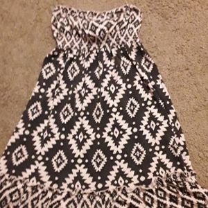 Black off shoulder tie back dress